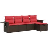  5-dijelni set vrtnih sofa s jastucima poliratan smeđi | shoptok.hr
