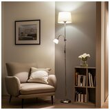  Brilagi - Stojeća lampa CERIA 1xE27/100W/230V + 1xE14/25W matni hrom/bež | Eponuda.com