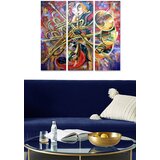 Wallity MDF1105724408 multicolor decorative mdf painting (3 pieces) Cene