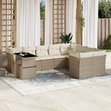 Maison Chic Seti vrtnega pohištva - Vrtna garnitura - Vrtni pohištvo set 10-delna z blazinami bež poli ratan, (21816065) | Shoptok.si