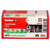 Fischer Duopower Nabor zidnih vložkov LD (Premer zidnega vložka: 5 mm, Dolžina zidnega vložka: 25 mm, Z robom, Primerno za: Vsi gradbeni materiali, 1 kos) | Shoptok.si