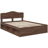  Konstrukcija postelje z vzglavjem Rjav hrast 140 x 200 cm, (5000102484) | Shoptok.si