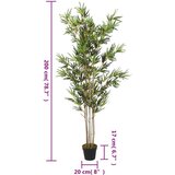  Umjetno stablo bambusa 1380 listova 200 cm zeleno | shoptok.hr