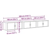  Zidni TV ormar set Zidne 3 pcs Staro drvo 100 x 34,5 x 40 cm | shoptok.hr