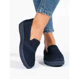 Shelvt Slip-on navy blue slip-on sneakers