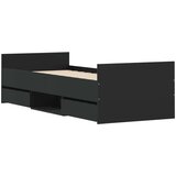  Posteljni okvir z vzglavjem in vznožjem črn 75x190 cm | Shoptok.si
