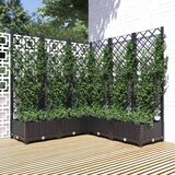 Maison Chic Cvetlično korito - Cvetlični Lonec z oporno mrežo črno 120x120x121,5 cm PP, (21790332) | Shoptok.si