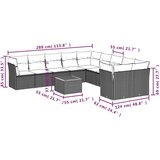  11-dijelni set vrtnih sofa od poliratana s jastucima sivi | shoptok.hr