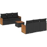 vidaXL Vrtna sedežna garnitura 7-delna z blazinami črn poli ratan, (21058516) | Shoptok.si