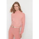 Trendyol Pink Stand Up Collar Knitwear Sweater