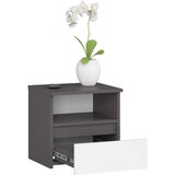 AKORD Cl1 Nočna Omarica, 1 Predal, Grafitno Siva/Bela, (5000332000) | Shoptok.si