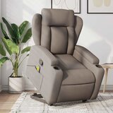 Maison Chic masažni naslanjač - Relax naslanjač s funkcijo vstajanja taupe blago, (22061612) | Shoptok.si