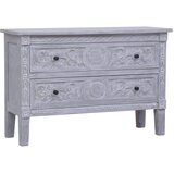  Komoda s 2 ladice 90 x 30 x 60 cm od masivnog drva mahagonija | shoptok.hr
