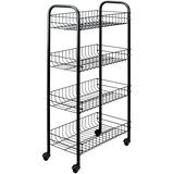 Metaltex Kuhinjski voziček s 4 košarami Pisa črn | Shoptok.si