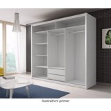Kondela Garderobna omara z drsnimi vrati, hrast wotan, 235x216, CHIARA | Shoptok.si