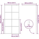  Zid za walk-in tuš Crna 100 x 195 cm Staklo otporno na udarce | shoptok.hr