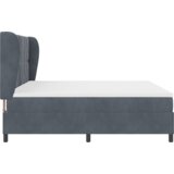  Postelja s pomičnim dnom in vzmetnico Temno siva 200x200 cm Žamet, (22050146) | Shoptok.si