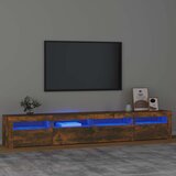 TV ormarić s LED svjetlima boja dimljenog hrasta 240x35x40 cm | shoptok.hr
