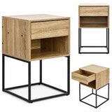 ModernHome GIC-NST65-15 – Noćni ormarić s ladicom i policom, 40 × 38,5 × 64,5 cm, svijetli hrast/crna Cijene