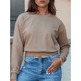 DStreet Women's classic sweatshirt CASUALVIBE light brown | Shoptok.si