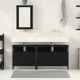  Kupaonske jedinice s umivaonikom 3 pcs Crna Konstruirano drvo | shoptok.hr