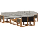 vidaXL Zunanja garnitura za sedenje 9 pcs Naravna in svetlo siva, (5000279712) | Shoptok.si