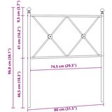  Metalno zamjensko uzglavlje bijelo 75 cm | shoptok.hr