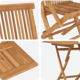 vidaXL 3-delni zložljivi vrtni bistro set iz solidnega akacijevega lesa | Shoptok.si