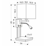 Candellux theo zidna lampa crna 1X40W E14 + 2W led crna abažur sa prekidačima