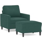  Fotelja s tabureom tamnozelena 60 cm baršunasta | shoptok.hr