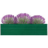 vidaXL Dvignjeno cvetlično korito 320x40x77 cm pocinkano jeklo zeleno, (20618637) | Shoptok.si