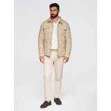 Ombre Men's quilted jacket in shirt cut - beige | shoptok.hr