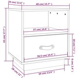  Noćni ormarići 2 kom sivi 40 x 34 x 45 cm od masivne borovine | shoptok.hr