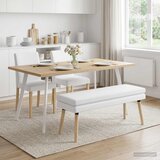  Klupa s dvostrukim slojem Bijela 110 x 40 x 47 cm Tkanina | Eponuda.com