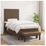 vidaXL Box spring postelja z vzmetnico temno rjava 90x200 cm Cene