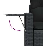 vidaXL Vrtna sedežna garnitura 11-delna z blazinami črn poli ratan | Shoptok.si
