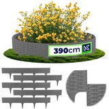 KADAX Obroba za trato Vrtna palisada Ograja za vožnjo siva 390 cm 5 kosov, (5000358111) Slike