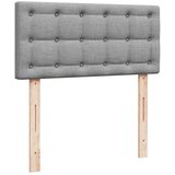 vidaXL Box spring postelja z vzmetnico svetlo siva 90x200 cm blago | Shoptok.si