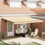 vidaXL retraktilna tenda oranžna in bela 450x300 cm | Shoptok.si