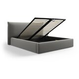 Milo Casa Sivi tapecirani bračni krevet s prostorom za odlaganje s podnicom 160x200 cm Elio – | shoptok.hr