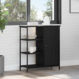 vidaXL Kredenc Crni hrast Konstruirano drvo s hrastovim furnirom Srednje | shoptok.hr