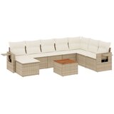 Maison Chic Seti vrtnega pohištva - Vrtna garnitura 9-delna z blazinami bež poli ratan, (21796109) | Shoptok.si