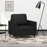  The Living Store Fotelj črn 60 cm umetno usnje - Enosed, (21454333) Cene