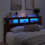 vidaXL LED posteljno vzglavje starinski les 200x18,5x103,5 cm inž. les Cene