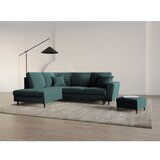 Cosmopolitan Design Petrolej zelena baršunasti sklopiva/s prostorom za odlaganje kutna garnitura (s lijevim kutom/u obliku slova L) Kyoto – | shoptok.hr