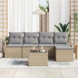 vidaXL Set od 6 dijelova kauča za vrt s jastučićima Crni poli ratan | shoptok.hr
