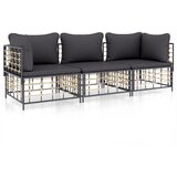 Maison Chic Seti vrtnega pohištva - Vrtna garnitura - Vrtni pohištvo set 3-delna z blazinami antracit poli ratan, (21809436) | Shoptok.si