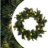  Božićni vijenac Zelena Ø 30 cm PVC i PE 25 LED lampica | shoptok.hr
