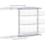  Kuhinjska izvlačna žičana košara s 3 razine srebrna 47x25x56 cm | Eponuda.ba