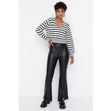 Trendyol Black Flare Flare Woven Faux Leather Cuff Detail Trousers | Eponuda.ba